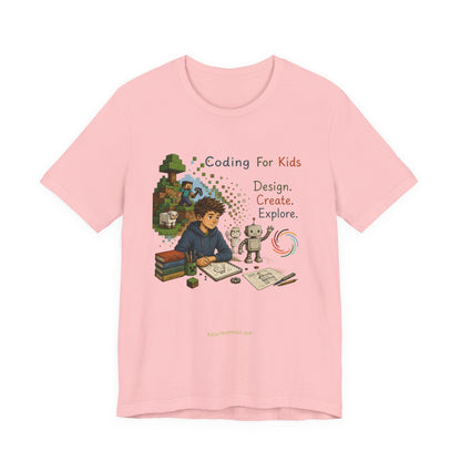 Coding for Kids Game Design Create Explore  – Unisex Jersey Short Sleeve Tee