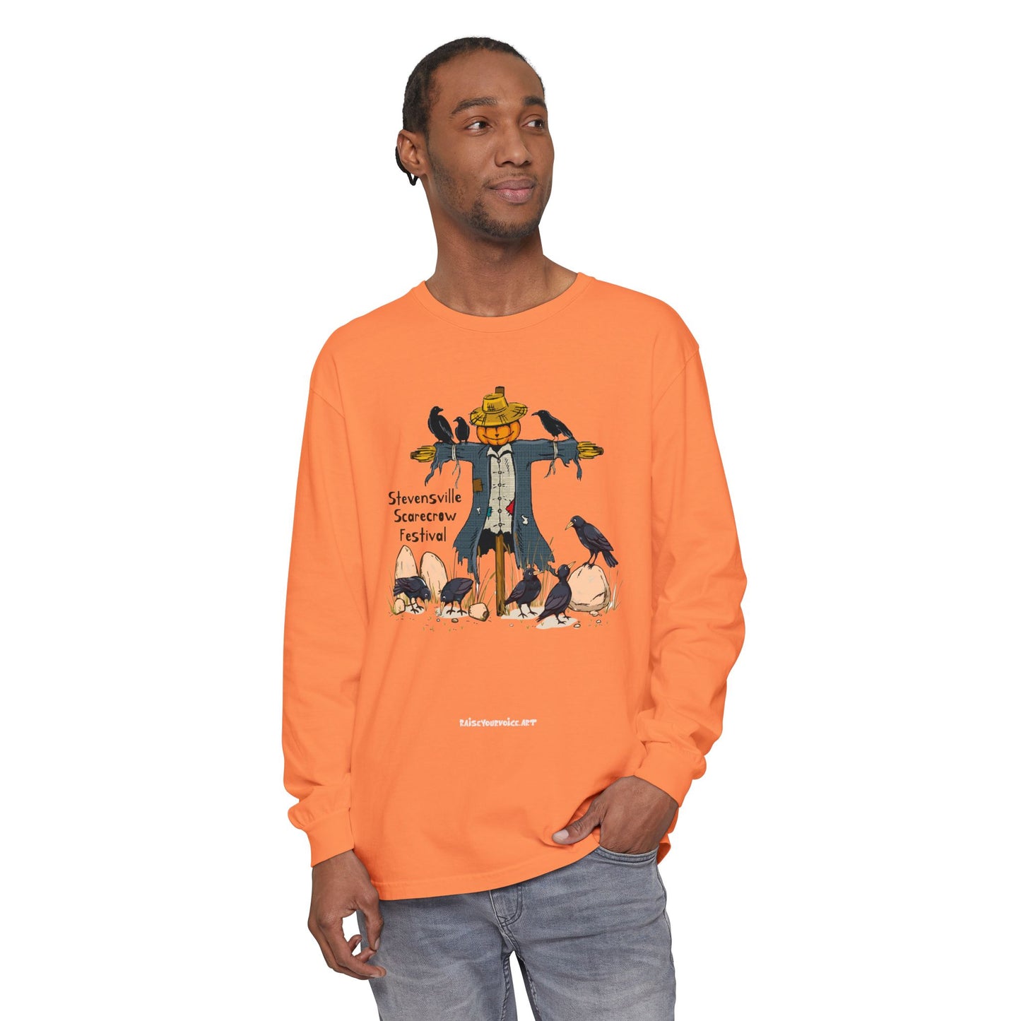 Stevensville Scarecrow Festival – Unisex Garment-dyed Long Sleeve T-Shirt