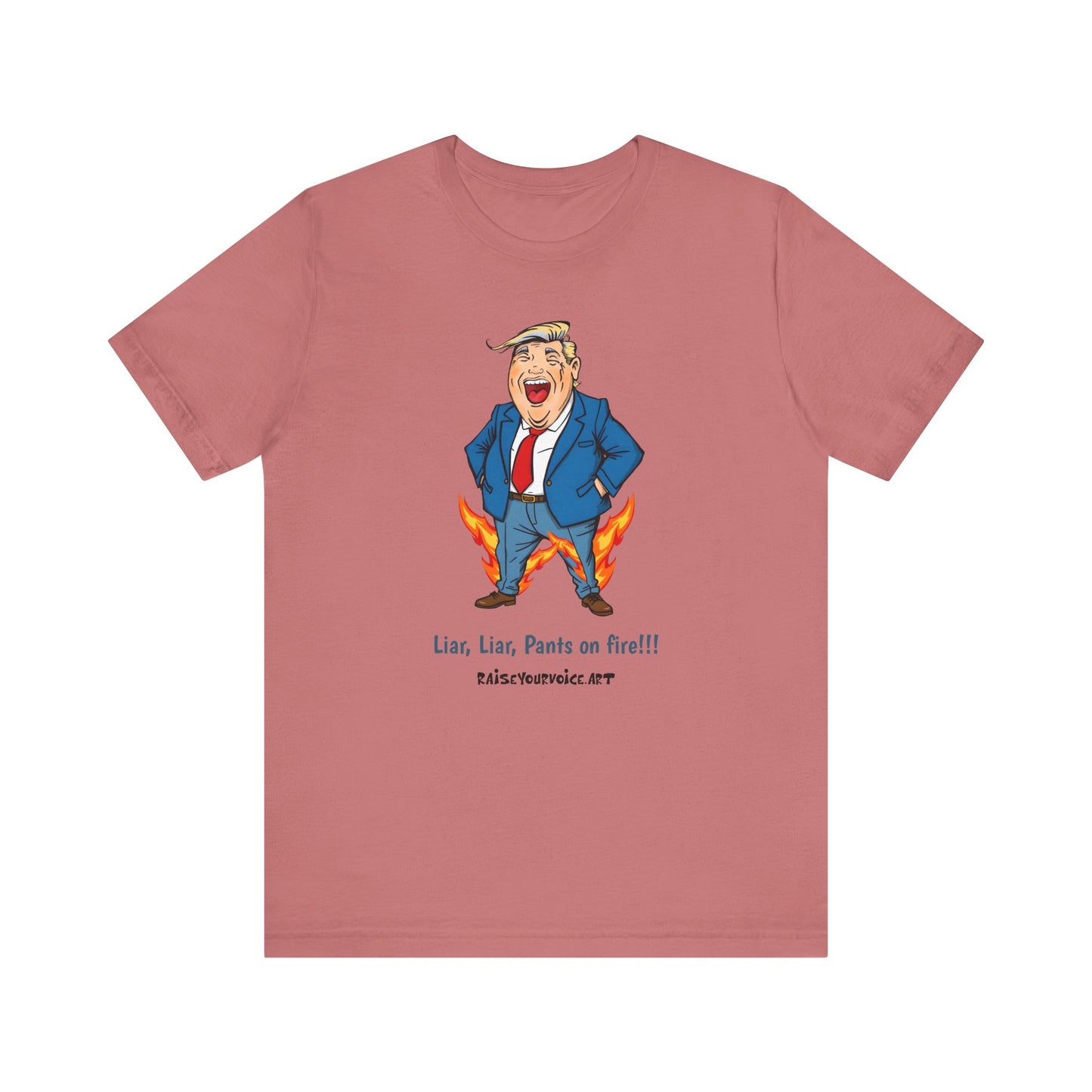 Funny Liar T-Shirt - Unisex Jersey Short Sleeve Tee with Humorous Political Cartoon