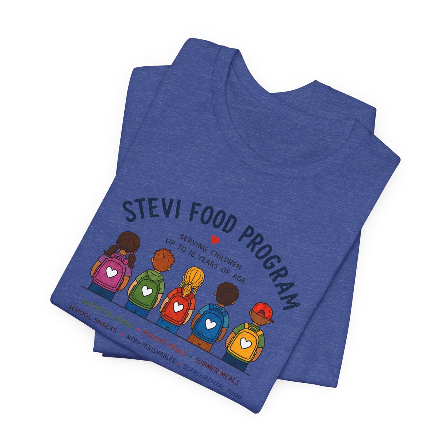 Stevi Food Program Backpacks – Unisex Jersey Short Sleeve Tee