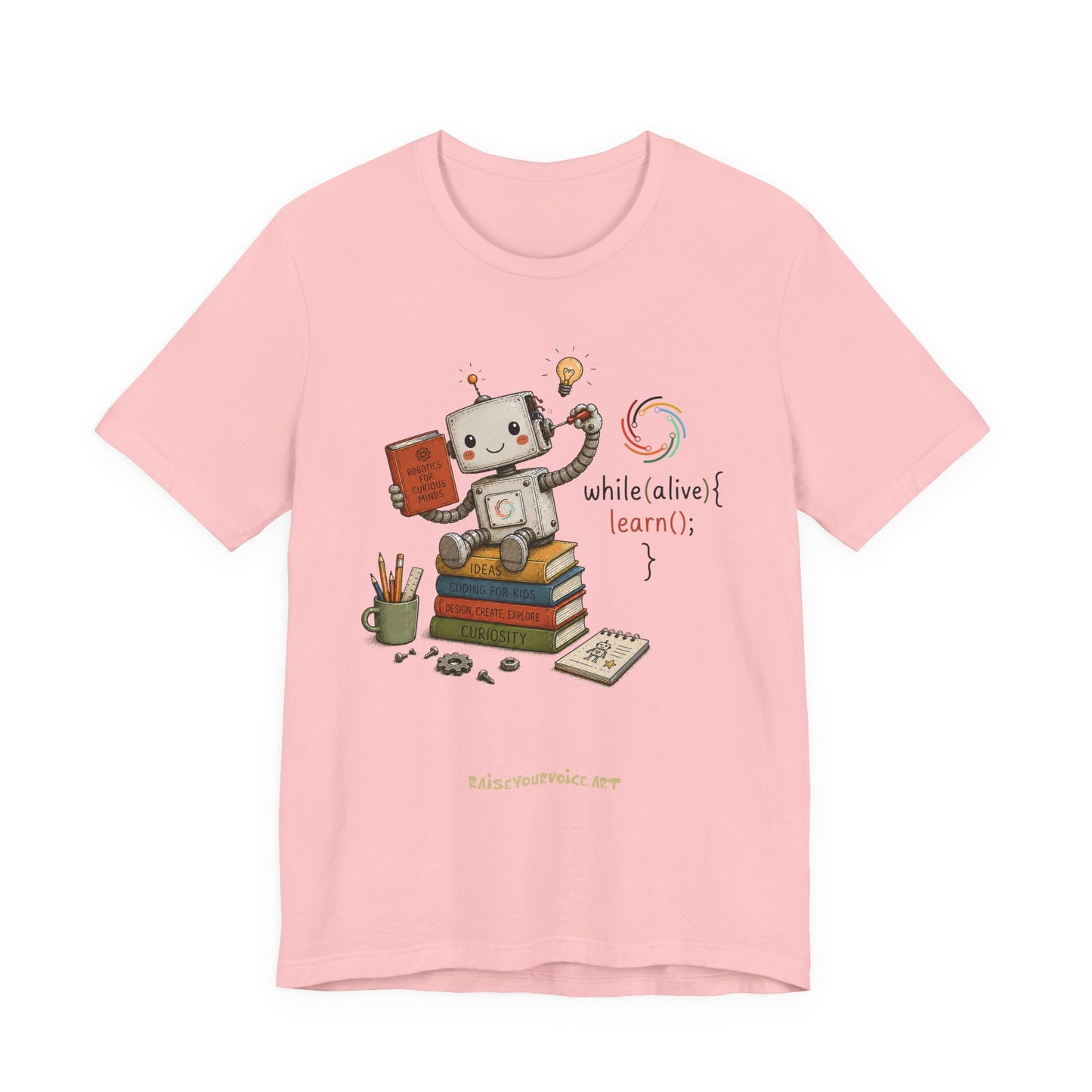 Coding for Kids while (alive) {learn ();} – Unisex Jersey Short Sleeve Tee