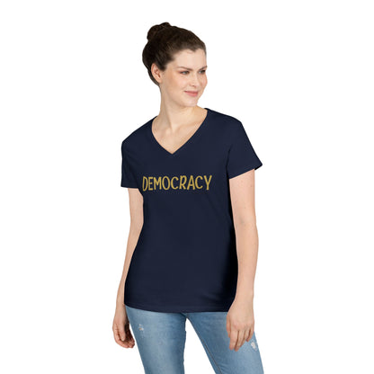 Democracy - women's v-neck tee