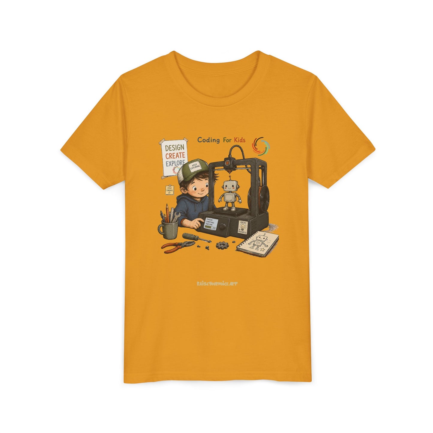 Coding for Kids 3D printing – Youth Short Sleeve Tee