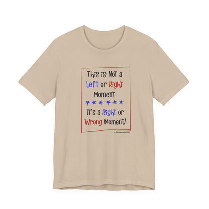 This is Not a Left or Right Moment, unisex tee