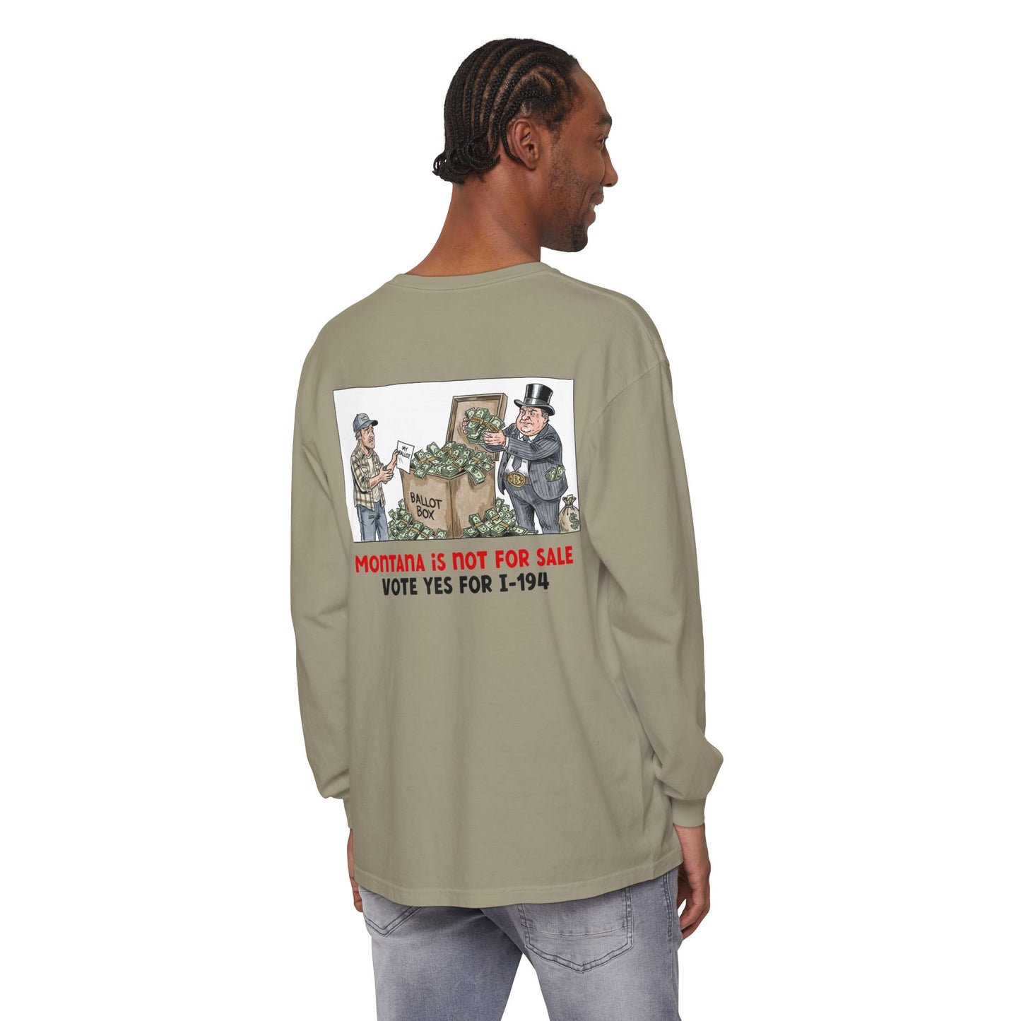 The Montana Plan, Ballot Box, image on back - Unisex Long Sleeve
