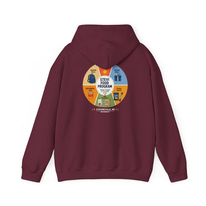 Stevi Food Program In The Round, image on the back – Unisex Heavy Blend™ Hooded Sweatshirt