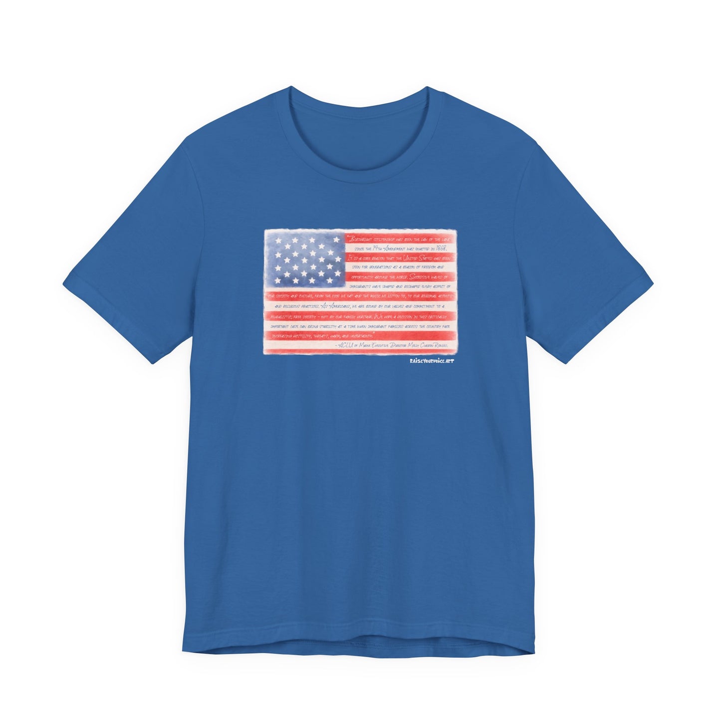 Birthright citizenship quote from ACLU director Rowles, unisex tee