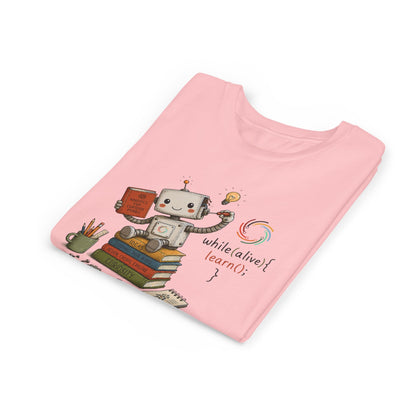 Coding for Kids while (alive) {learn ();} – Youth Short Sleeve Tee