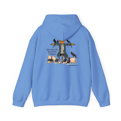 Stevensville Scarecrow Festival, image on the back – Unisex Heavy Blend™ Hooded Sweatshirt