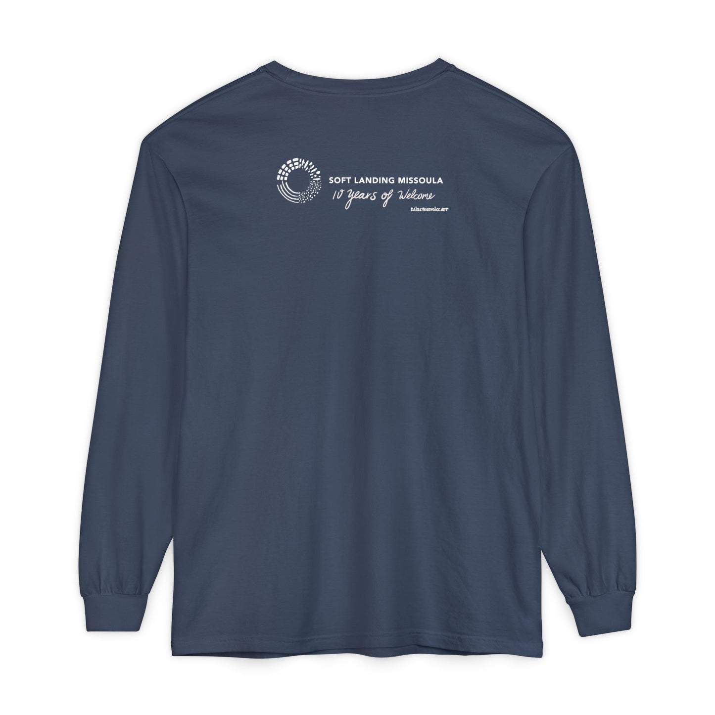 Soft Landing Missoula - 10 Years Welcome, unisex long sleeve tee.