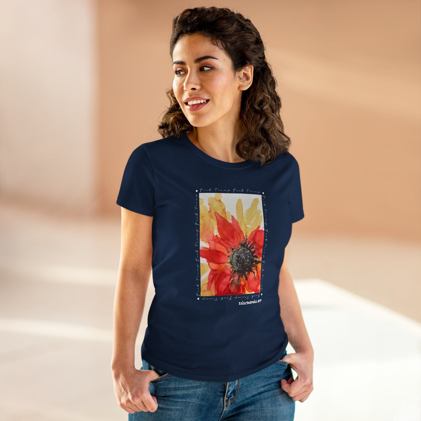Women's Floral Midweight Cotton Tee, Comfortable Graphic Shirt, Summer Casual Wear, Gift for Her, Nature Lover's Fashion
