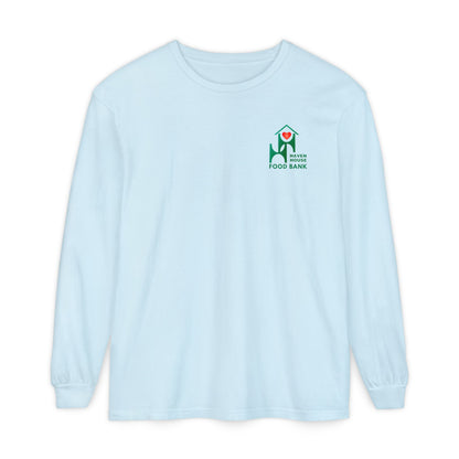 I support Haven House Food Bank – for all who enter, long sleeve tee