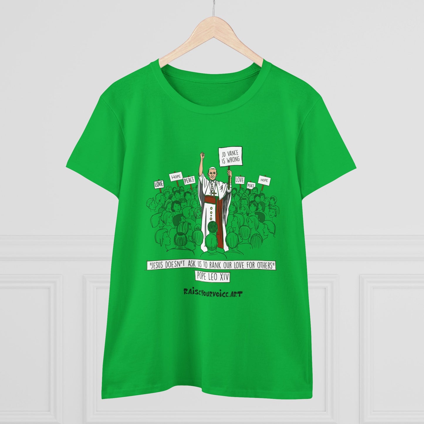 Inspirational Pope Leo Women's Midweight Cotton Tee - 'Love for Others' Pop Leo XIV Design