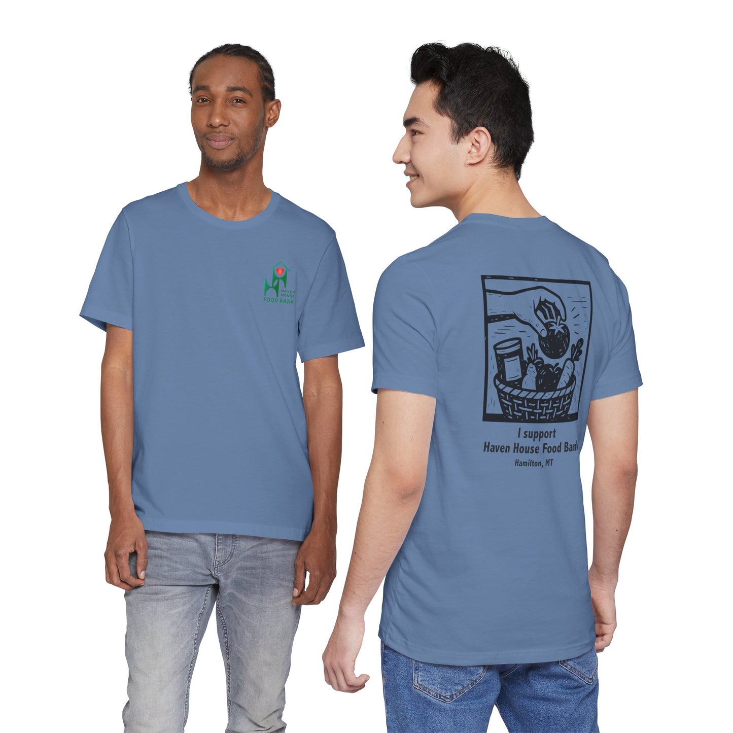 I support Haven House Food Bank – for all who enter, unisex tee