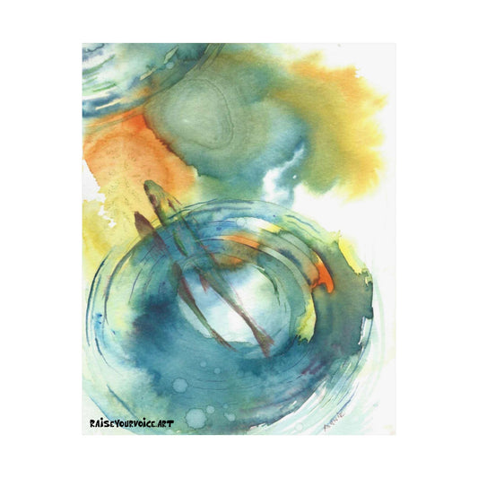 Dodge Creek by Annie Allen Clark, Watercolor  Wall Art Poster | Vibrant Matte Vertical Prints for Modern Home Decor
