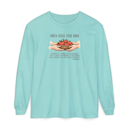 Haven House Food Bank mission statement, long sleeve tee