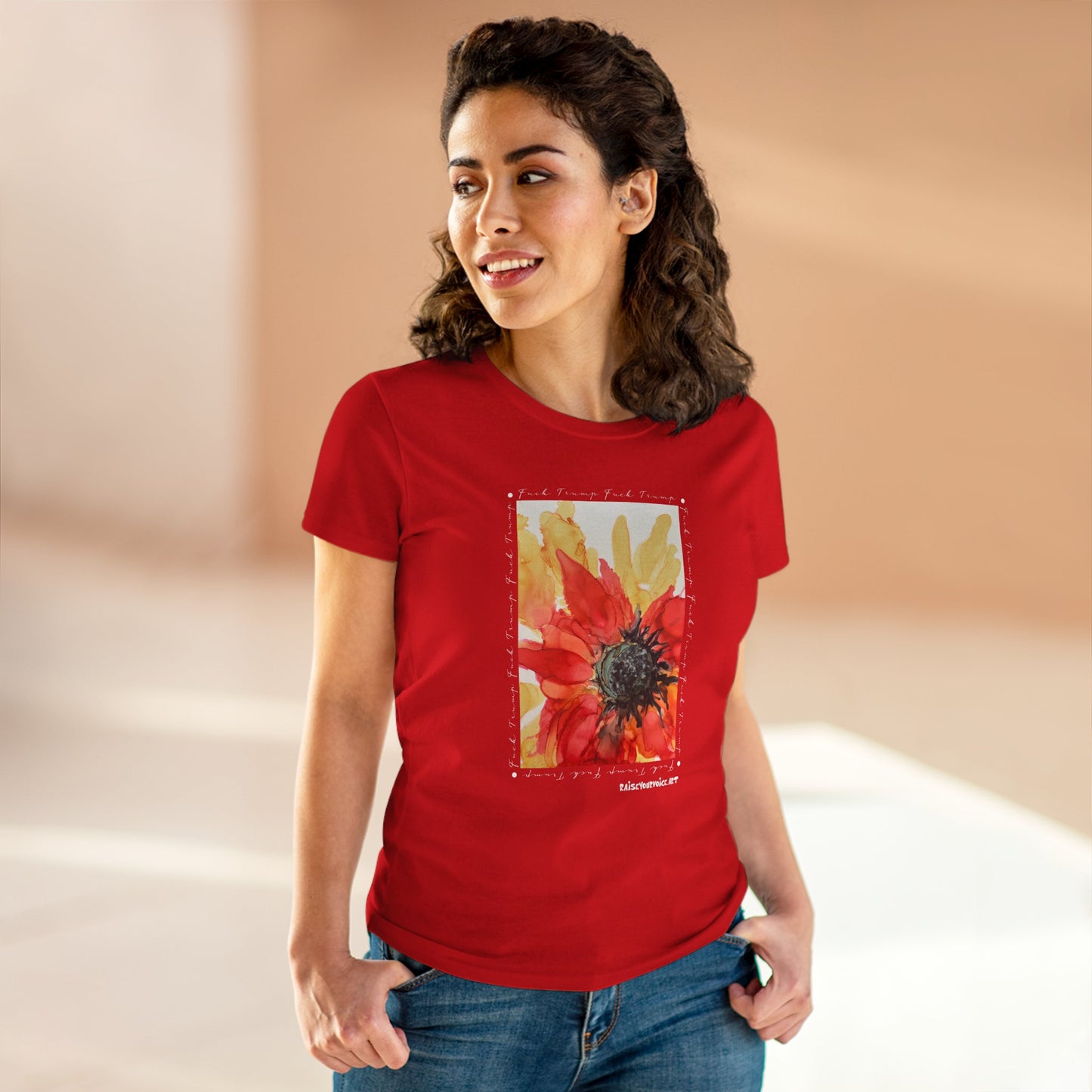 Women's Floral Midweight Cotton Tee, Comfortable Graphic Shirt, Summer Casual Wear, Gift for Her, Nature Lover's Fashion