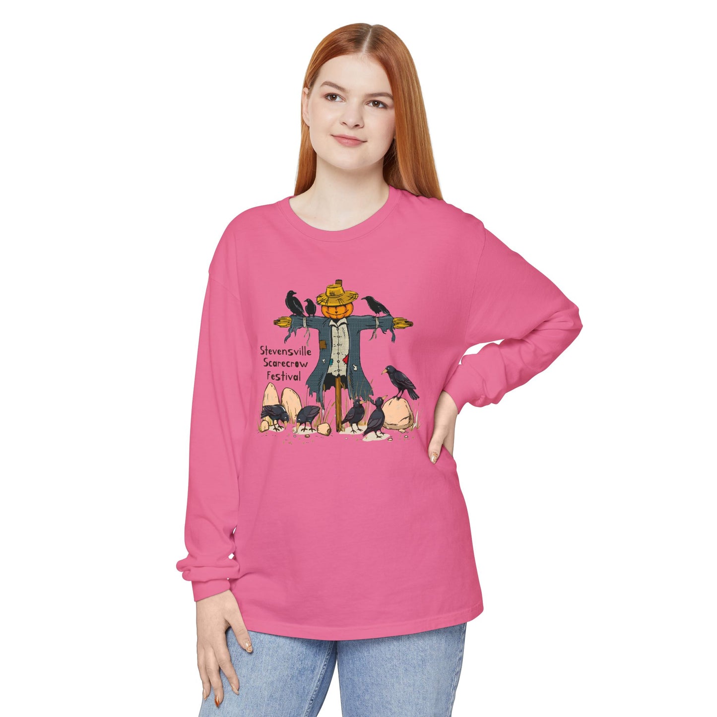 Stevensville Scarecrow Festival – Unisex Garment-dyed Long Sleeve T-Shirt
