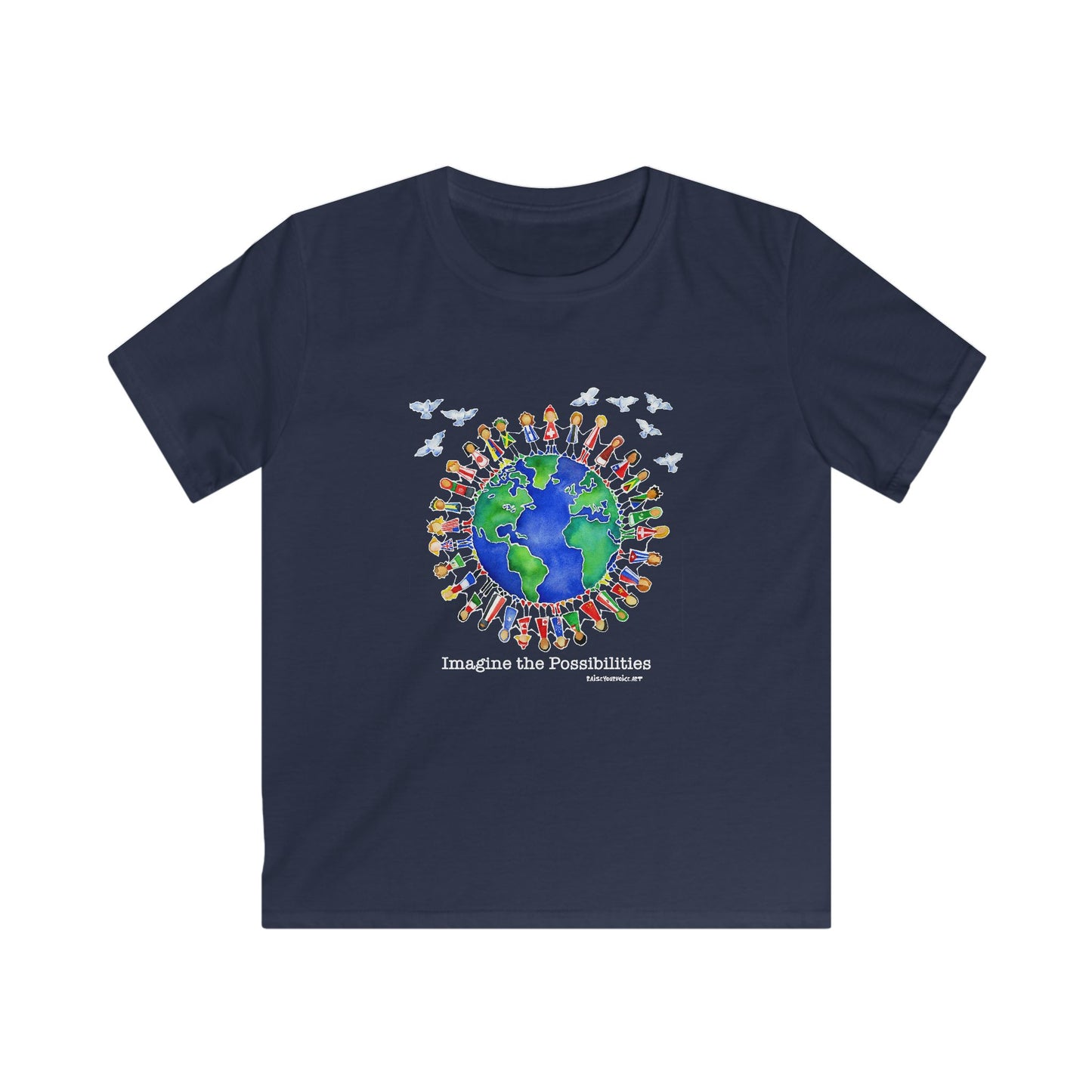 Imagine the Possibilities Earth Design - Kids Softstyle Tee