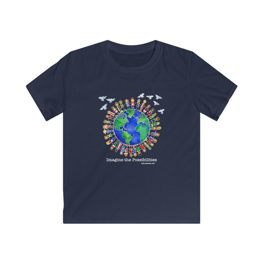 Imagine the Possibilities Earth Design - Kids Softstyle Tee