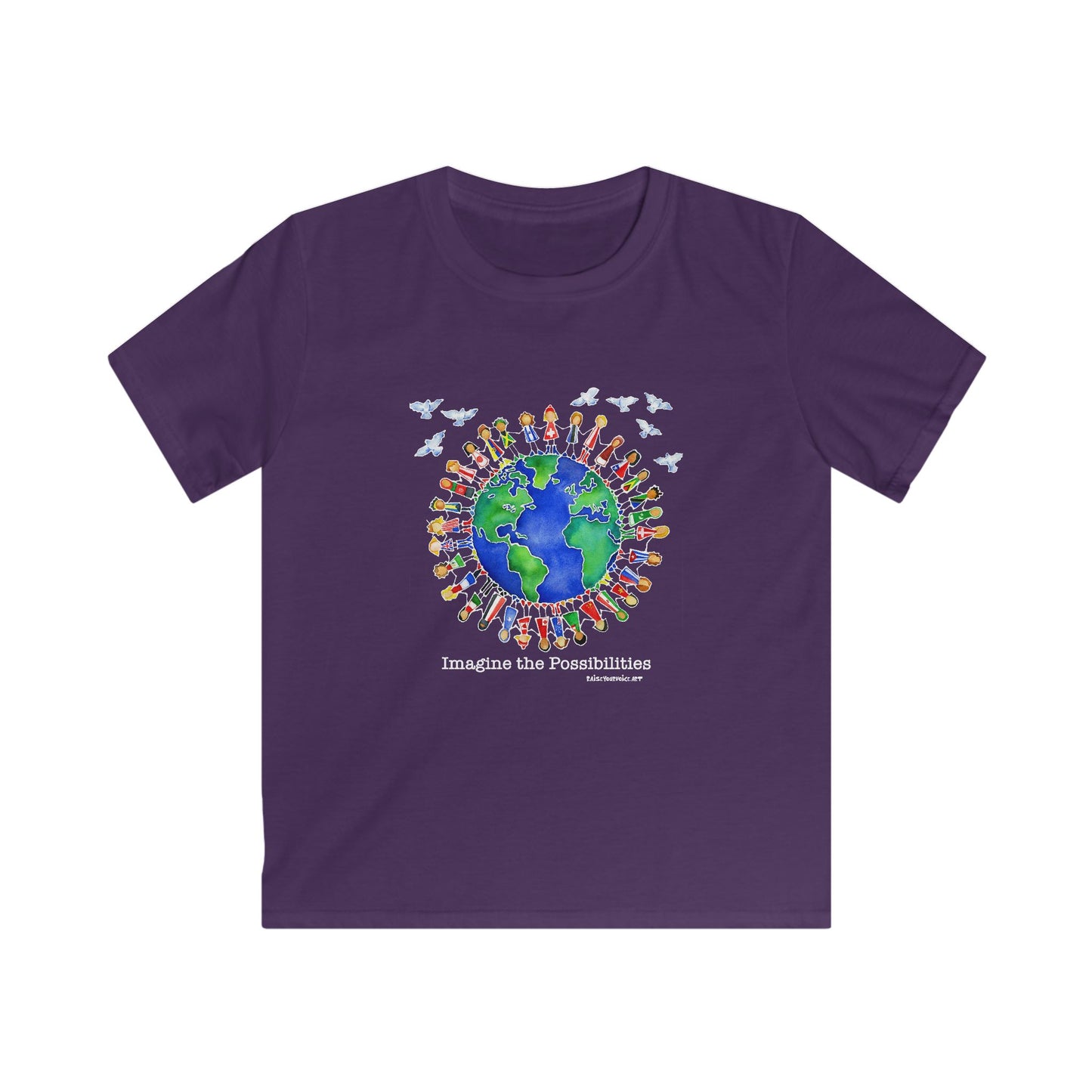 Imagine the Possibilities Earth Design - Kids Softstyle Tee
