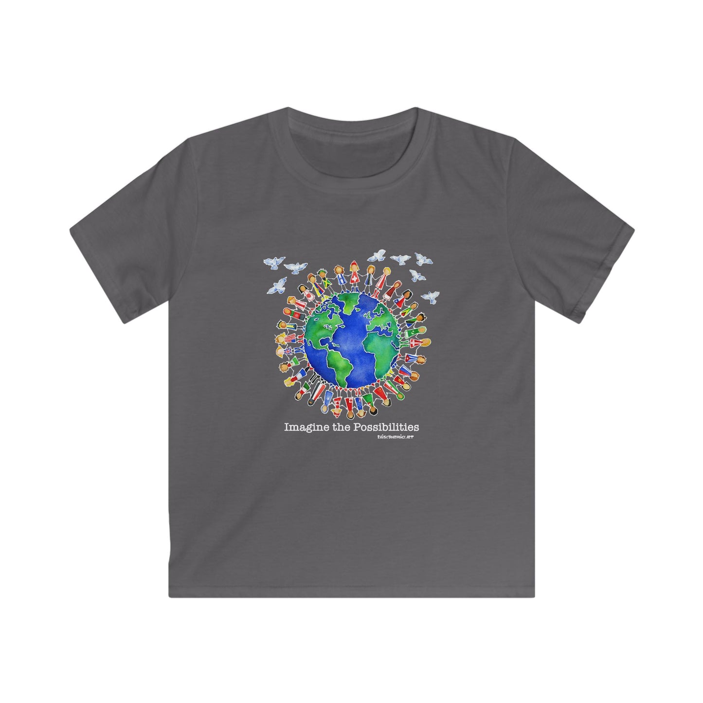 Imagine the Possibilities Earth Design - Kids Softstyle Tee