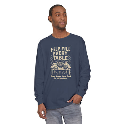Help Fill Every Table, Haven House Food Bank, long sleeve tee