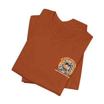 No Sheep Creek Mine, Don’t Pollute the Root, image on the back, Unisex Jersey Short Sleeve Tee