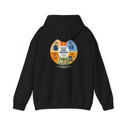 Stevi Food Program In The Round, image on the back – Unisex Heavy Blend™ Hooded Sweatshirt
