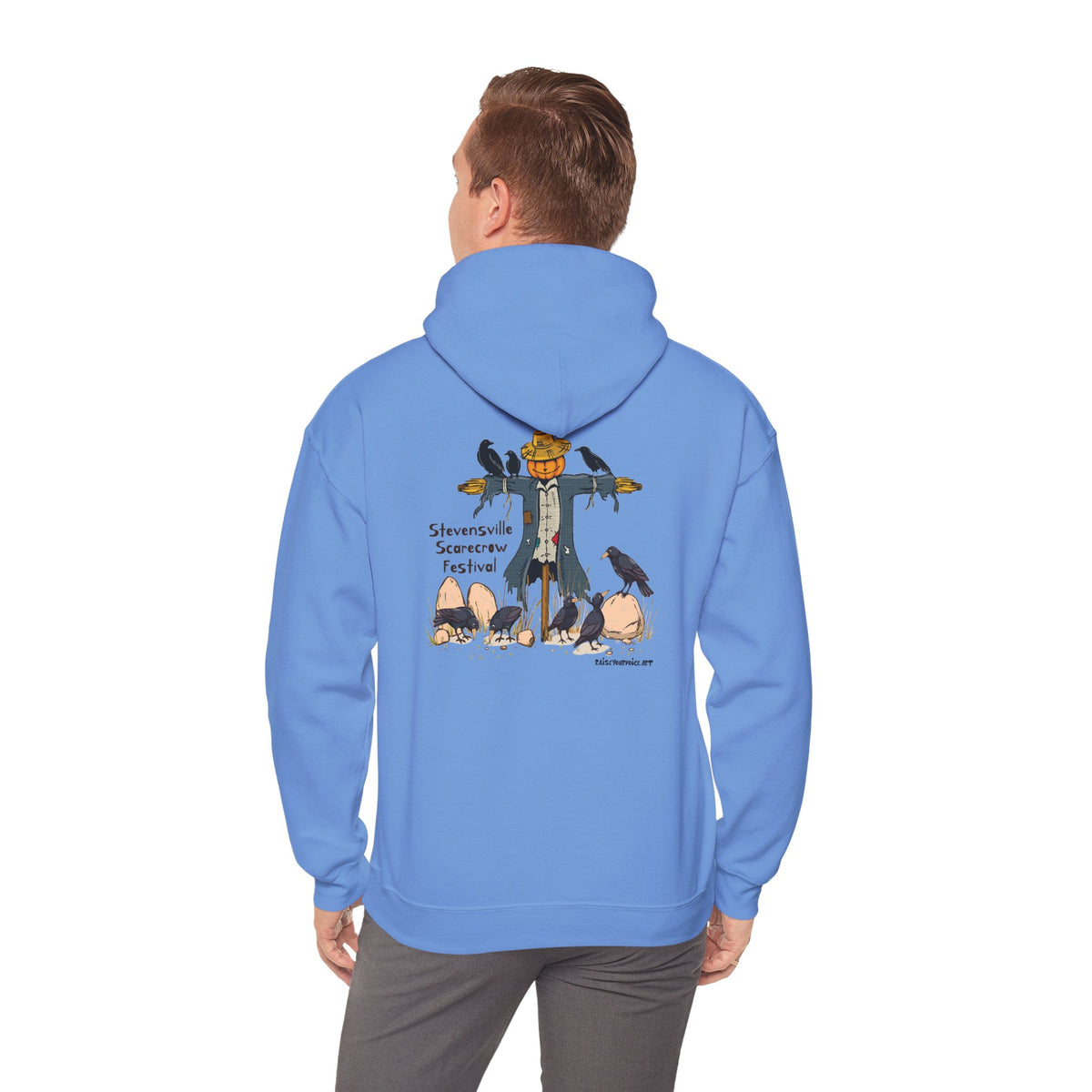 Stevensville Scarecrow Festival, image on the back – Unisex Heavy Blend™ Hooded Sweatshirt
