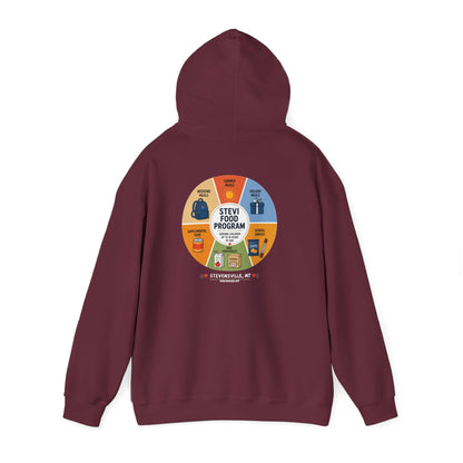 Stevi Food Program In The Round, image on the back – Unisex Heavy Blend™ Hooded Sweatshirt