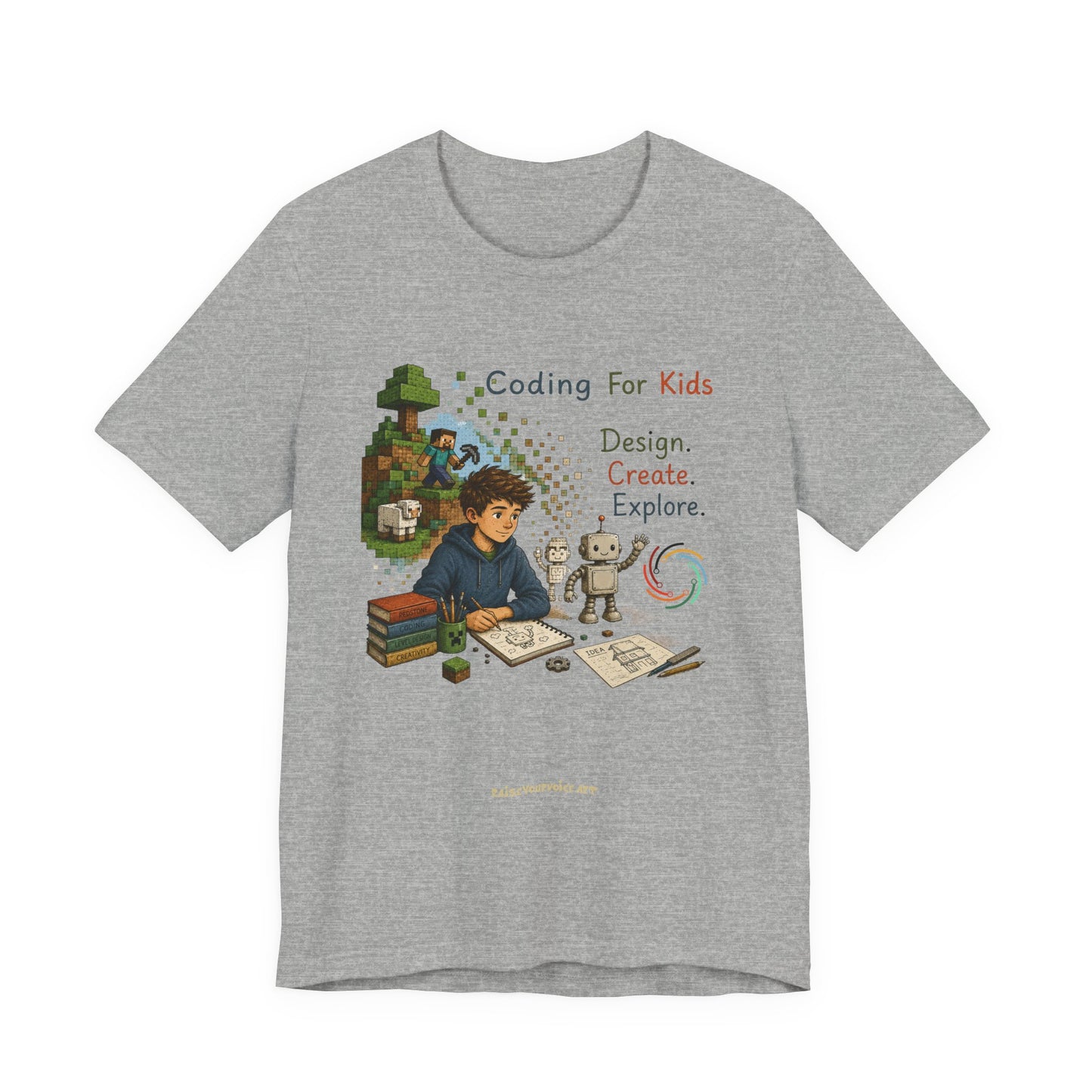 Coding for Kids Game Design Create Explore  – Unisex Jersey Short Sleeve Tee