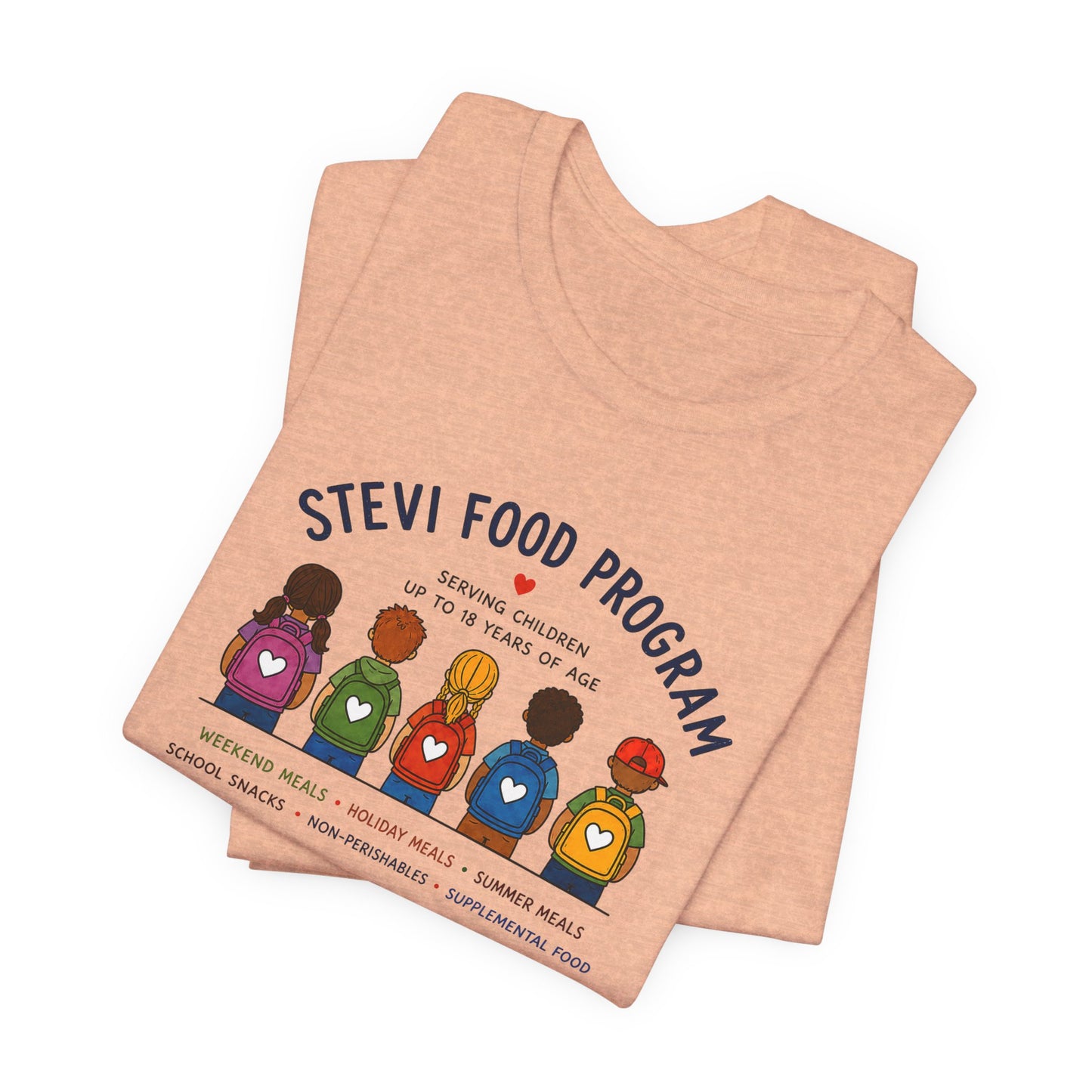 Stevi Food Program Backpacks – Unisex Jersey Short Sleeve Tee