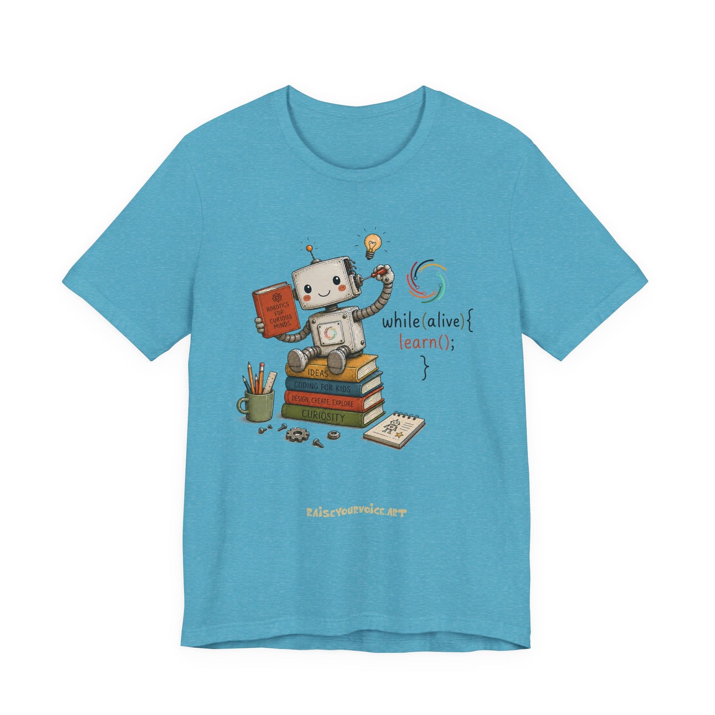 Coding for Kids while (alive) {learn ();} – Unisex Jersey Short Sleeve Tee