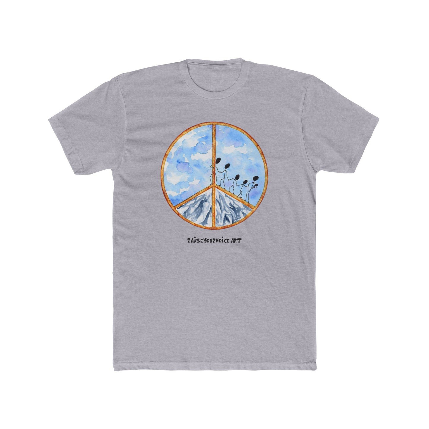 Peace and Peaceful Sky Unisex Cotton Crew Tee - Relaxed Fit, Nature-Inspired Graphic T-Shirt