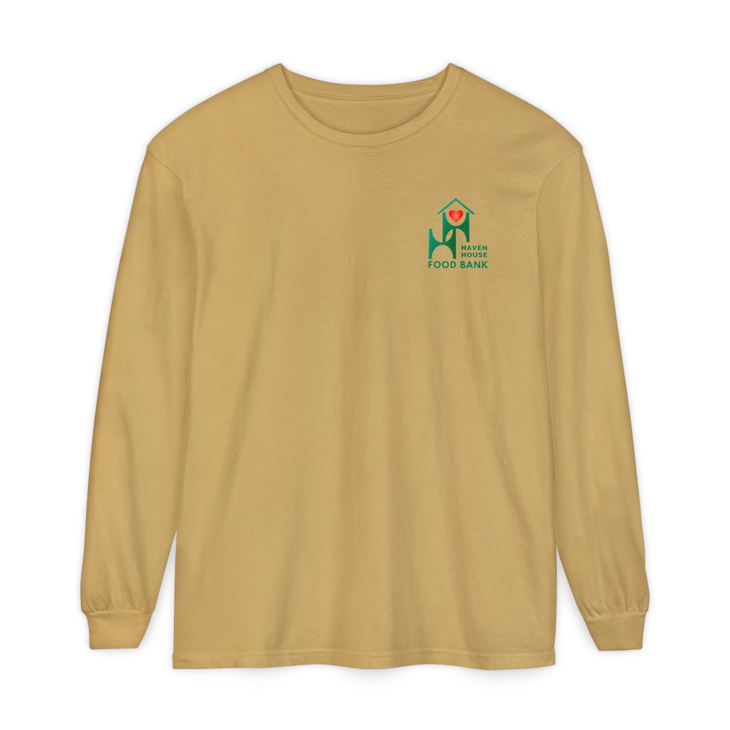 I support Haven House Food Bank – for all who enter, long sleeve tee