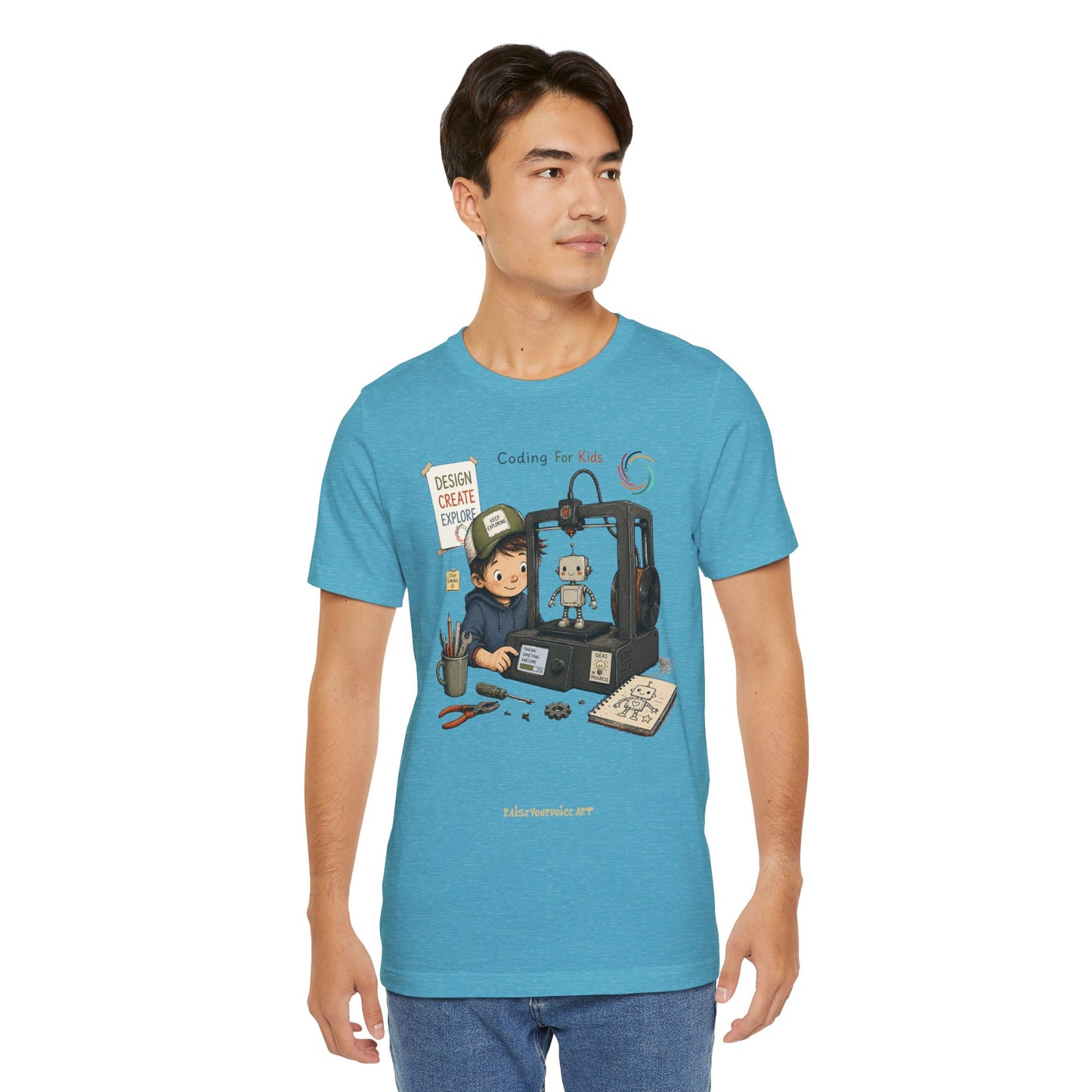Coding for Kids 3D printing – Unisex Jersey Short Sleeve Tee