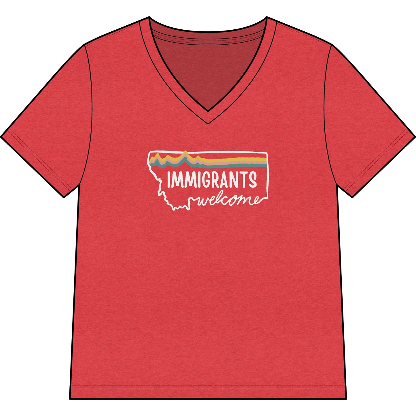 Soft Landing Missoula – 10 Years Welcome, women's v-neck tee.