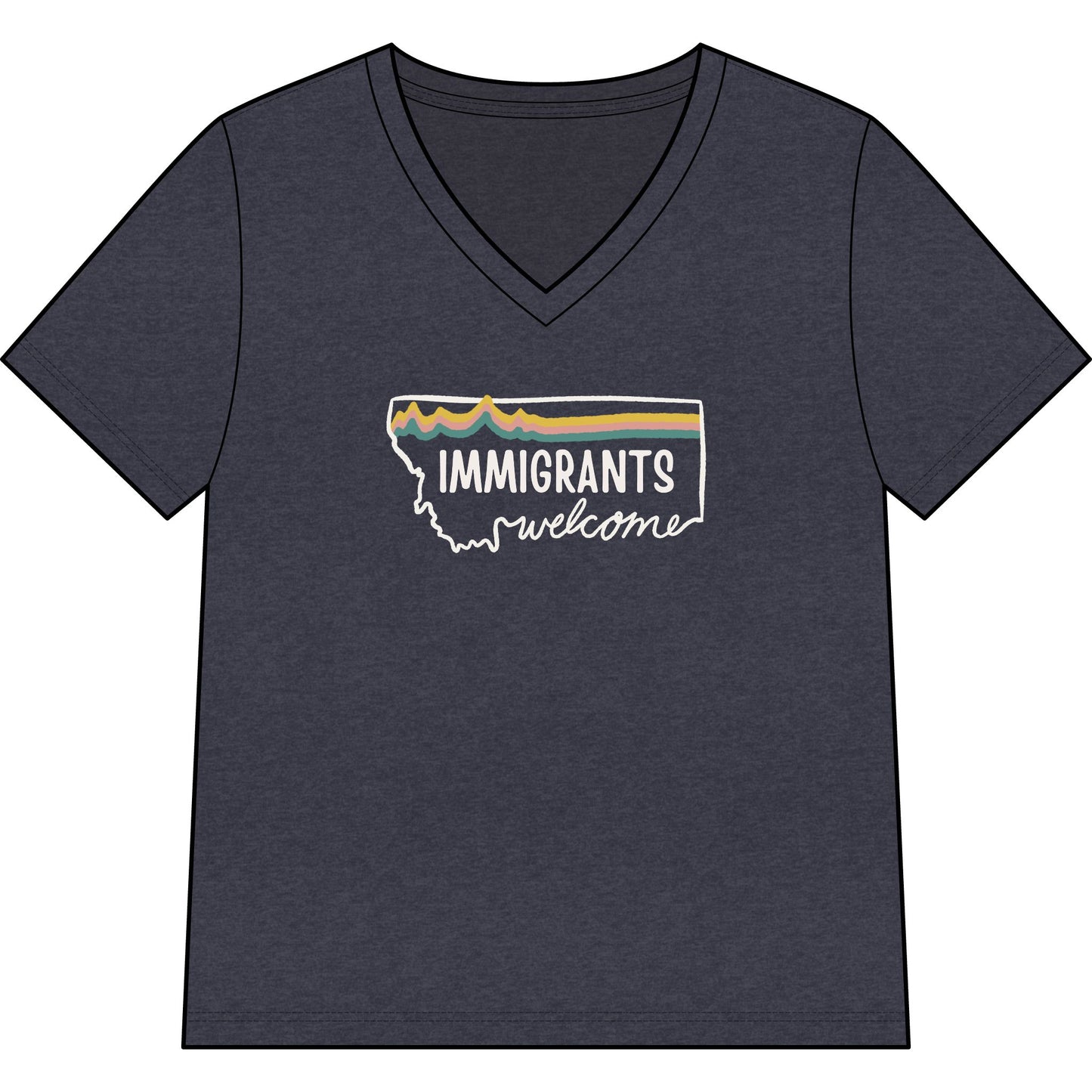 Soft Landing Missoula – 10 Years Welcome, women's v-neck tee.