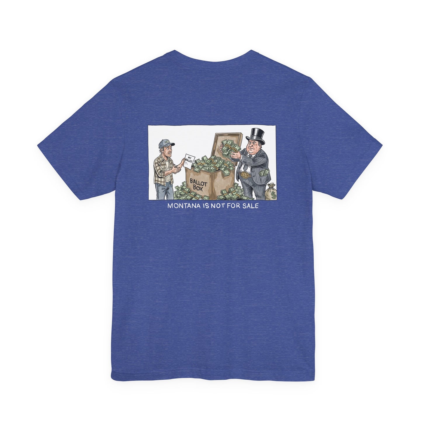 Montana Plan Ballot Box, image on back, unisex tee
