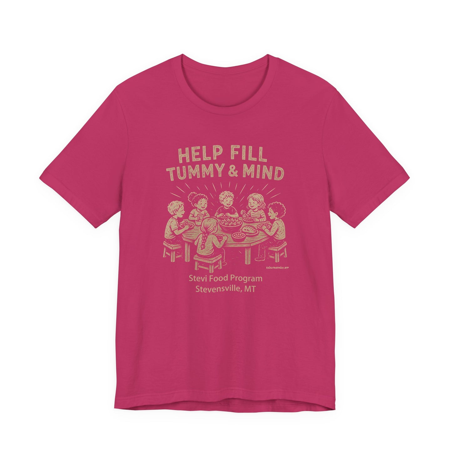 Help fill Tummy and Mind, Stevi Food Program, Unisex Jersey Short Sleeve Tee