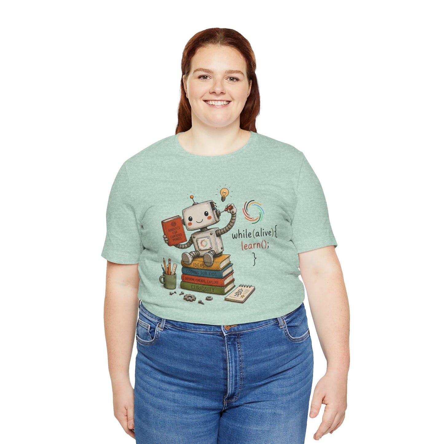 Coding for Kids while (alive) {learn ();} – Unisex Jersey Short Sleeve Tee