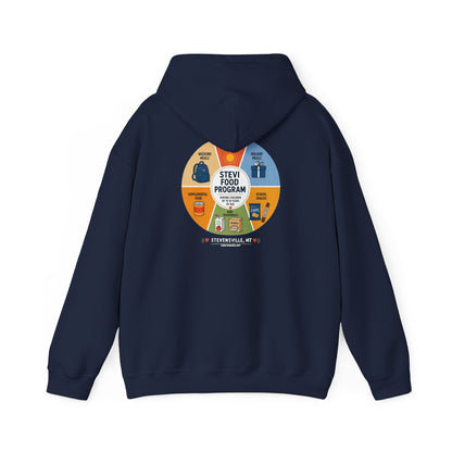 Stevi Food Program In The Round, image on the back – Unisex Heavy Blend™ Hooded Sweatshirt