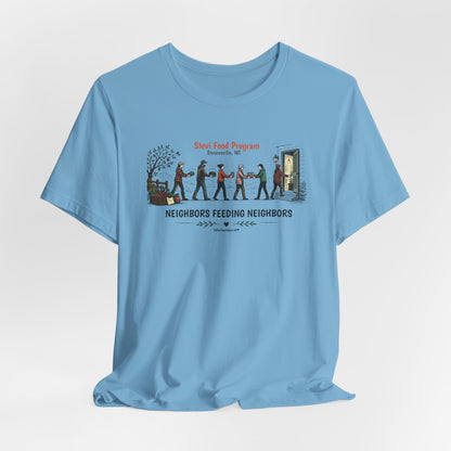Neighbors Feeding Neighbors, Stevi Food Program, Unisex Jersey Short Sleeve Tee