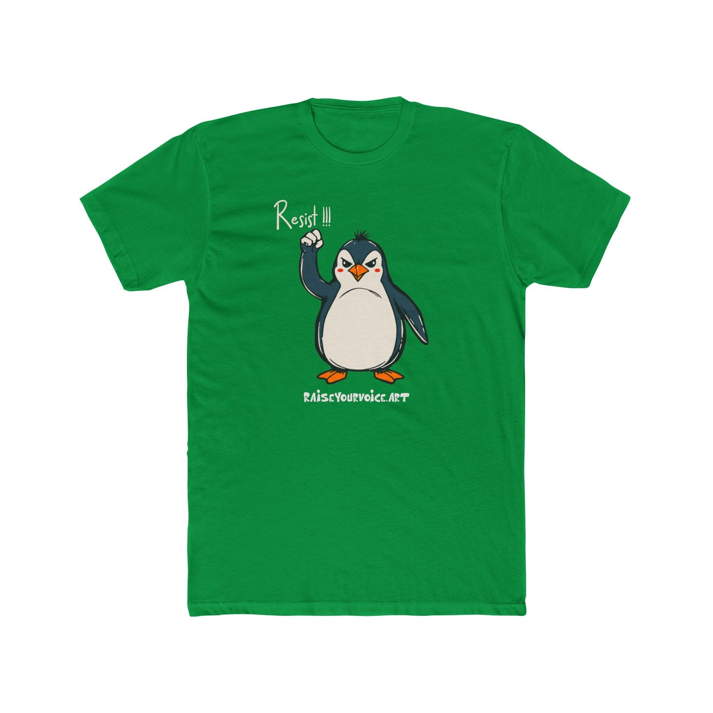 Penguins unite against Tariffs Unisex Cotton Crew Tee – Resist Penguin t-shirt