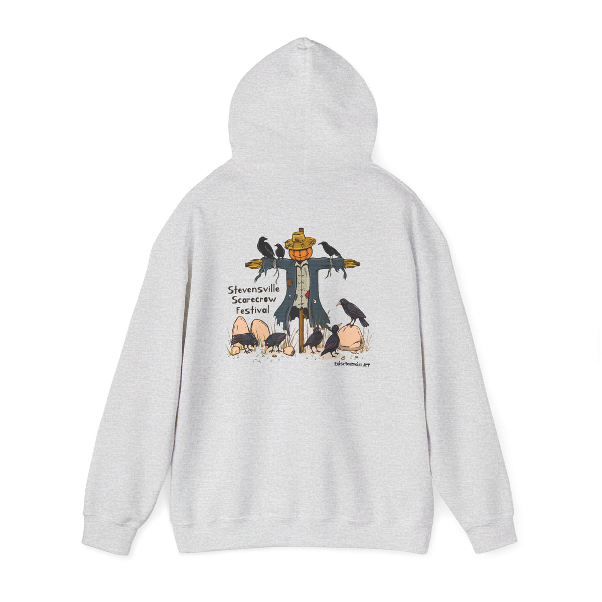 Stevensville Scarecrow Festival, image on the back – Unisex Heavy Blend™ Hooded Sweatshirt