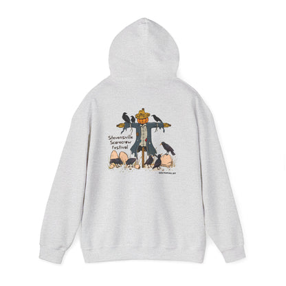 Stevensville Scarecrow Festival, image on the back – Unisex Heavy Blend™ Hooded Sweatshirt