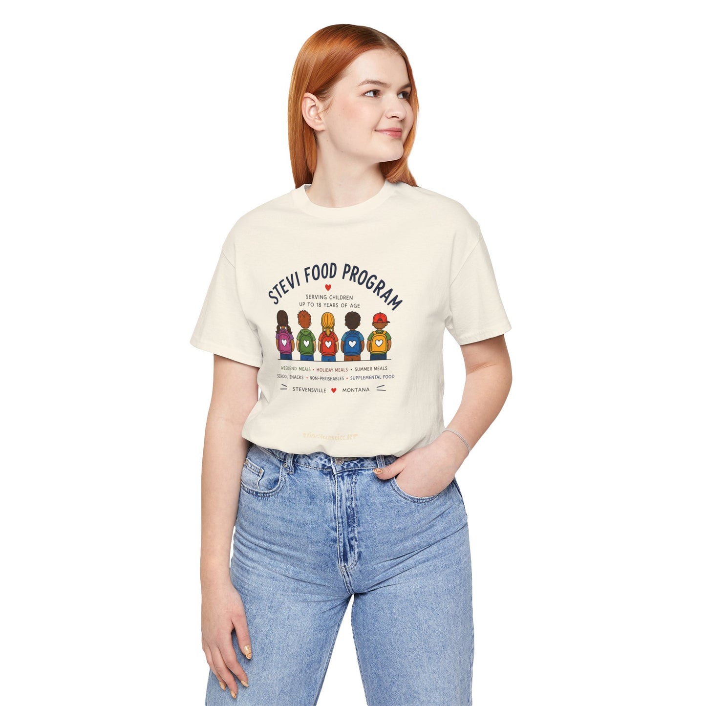 Stevi Food Program Backpacks – Unisex Jersey Short Sleeve Tee