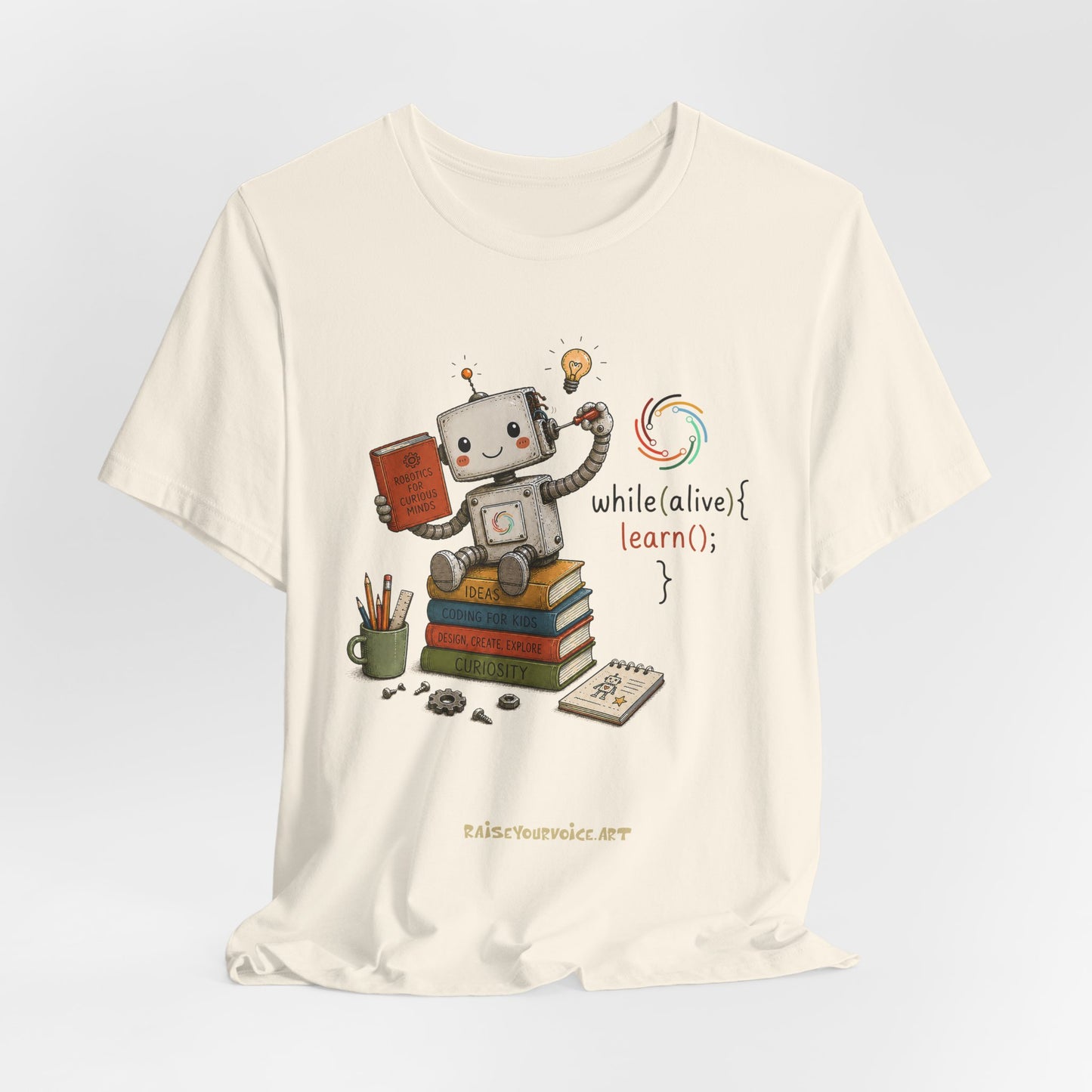 Coding for Kids while (alive) {learn ();} – Unisex Jersey Short Sleeve Tee