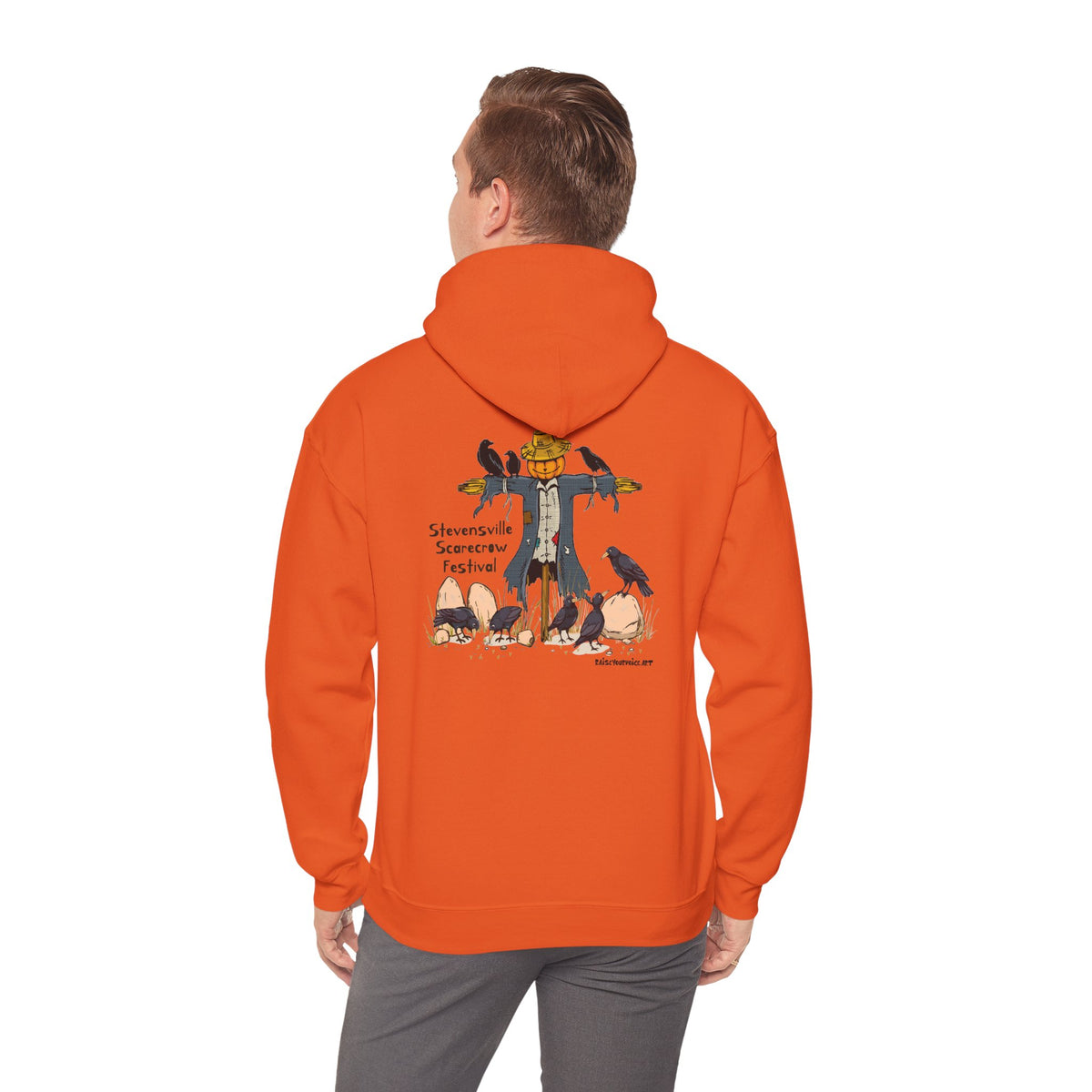 Stevensville Scarecrow Festival, image on the back – Unisex Heavy Blend™ Hooded Sweatshirt